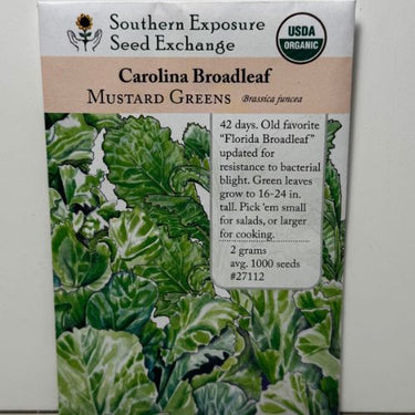 Carolina Broadleaf Mustard Greens, Organic, 2015